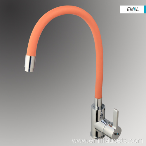 Orange deck mount copper kitchen faucets tap